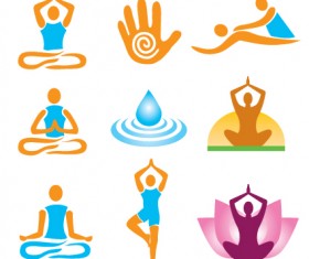 Vector Fitness with meditation logo set 02