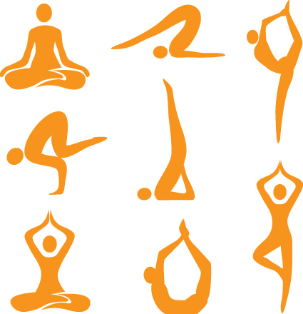 Vector Fitness with meditation logo set 03