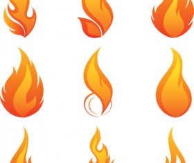 Different Flames icons design vector 01