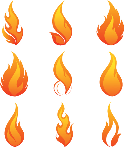 Different Flames icons design vector 01