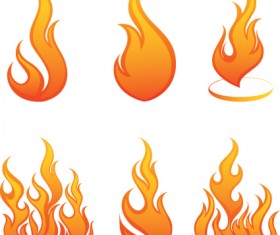 Different Flames icons design vector 02