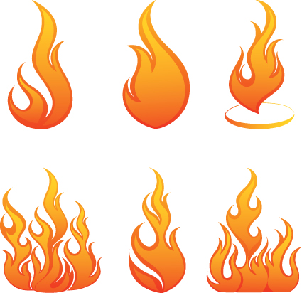 Different Flames icons design vector 02