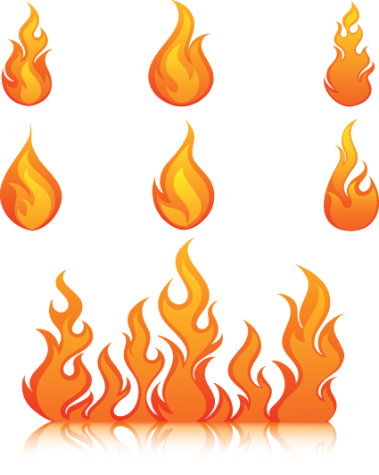Different Flames icons design vector 03