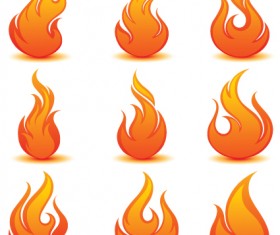 Different Flames icons design vector 04