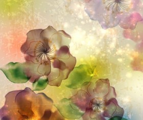 Fresh Flowers design vector art 05