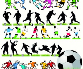 Football silhouettes vector