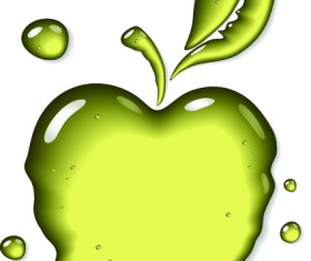 Transparent Fruit glass design vector 04