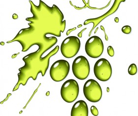 Transparent Fruit glass design vector 05