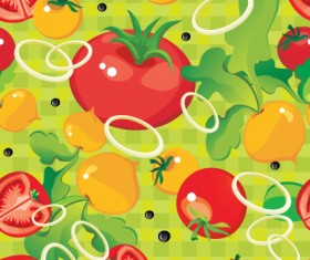 Fruits and vegetables patterns vector graphics 02