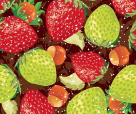 Fruits and vegetables patterns vector graphics 05