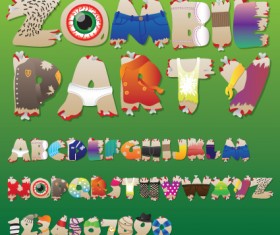 Vector Funny alphabet elements 02