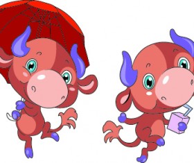 Vector Funny cartoon animal Illustration 03