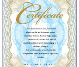 Cover template Gentle certificate vector 03