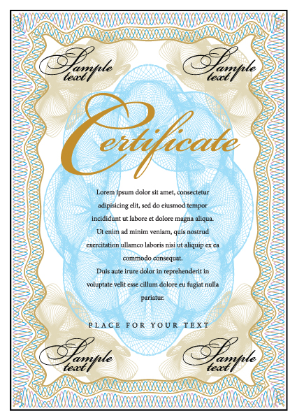 Cover template Gentle certificate vector 03