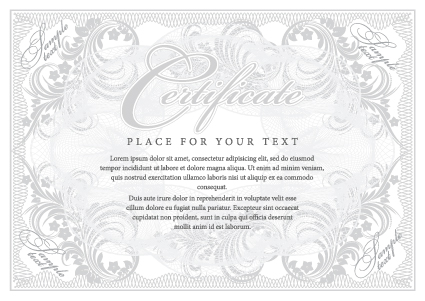 Cover template Gentle certificate vector 05