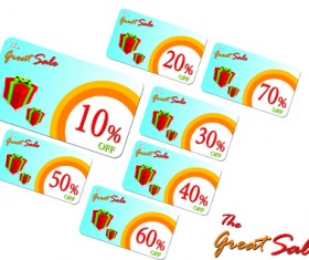 Creative Gift cards discount design vector 05