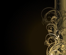 Gold floral vector backgrounds art 02