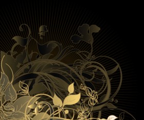 Gold floral vector backgrounds art 03