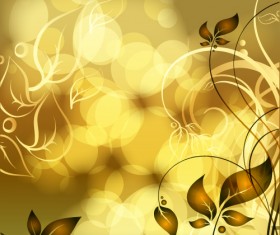 Gold floral vector backgrounds art 04