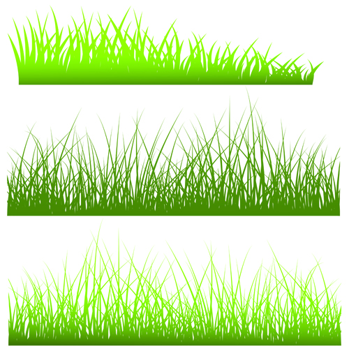 Vector Green Grass Elements set 07