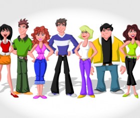 Vector Group of people set 03