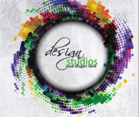 Colored Grunge backgrounds vector 03