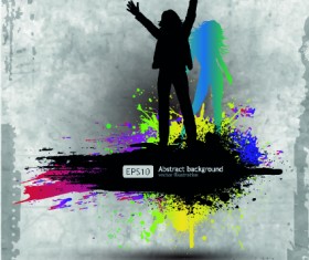 Grunge paper background art vector 03