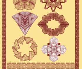 Guilloche element with frames vector art 01