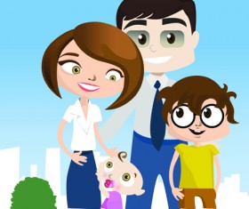 Vector Happy family together design elements 04