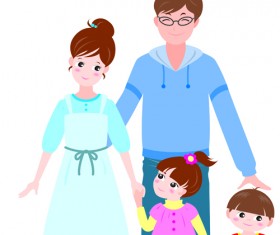 Vector Happy family together design elements 05
