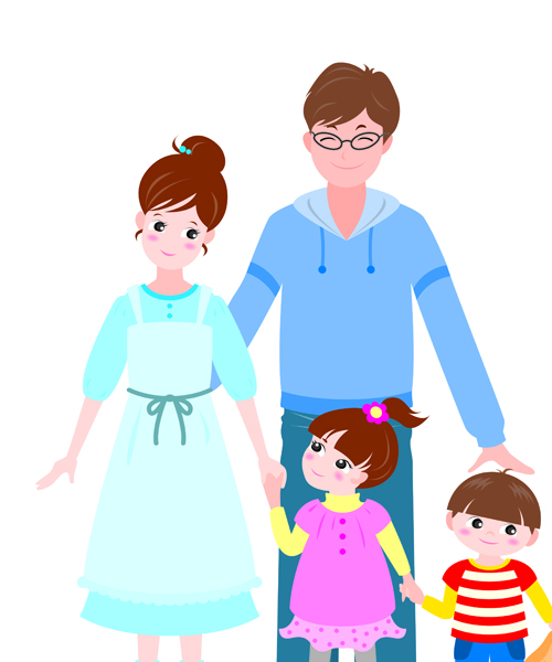 Download Vector Happy family together design elements 05 free download