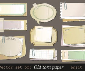Vector set of Isolated tattered notebook paper 01