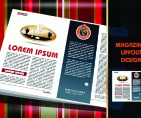 Magazine pages and cover layout design vector 01