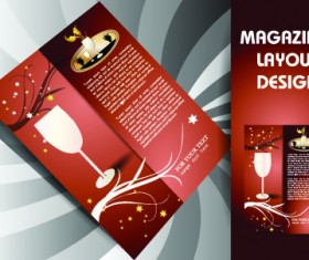 Magazine pages and cover layout design vector 02