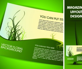 Magazine pages and cover layout design vector 03