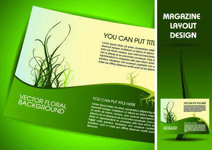 Magazine pages and cover layout design vector 03