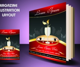 Magazine pages and cover layout design vector 04
