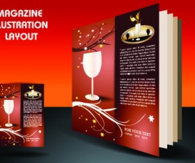 Magazine pages and cover layout design vector 06