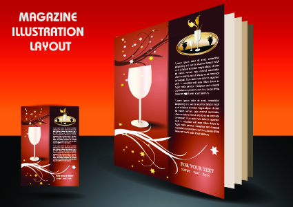 Magazine pages and cover layout design vector 06