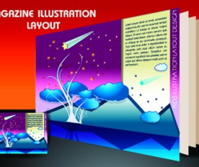 Magazine pages and cover layout design vector 07