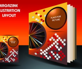 Magazine pages and cover layout design vector 08