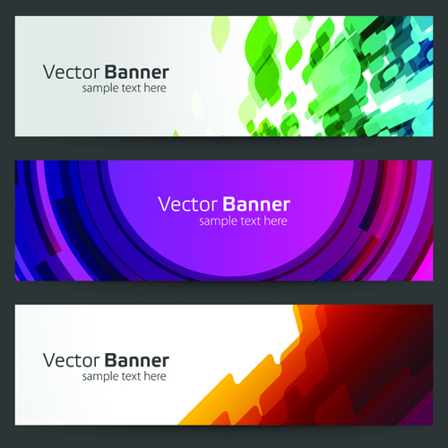 Creative Website Headers banner vector set 03