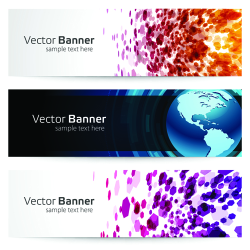 Creative Website Headers banner vector set 05