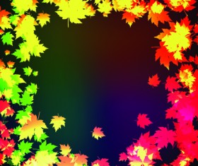 Neon lights with maple leaves design vector 04