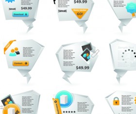 Origami website dialog box elements vector 01