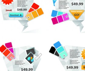 Origami website dialog box elements vector 03