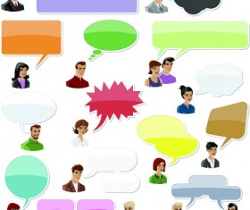 People with speech bubbles design elements 01