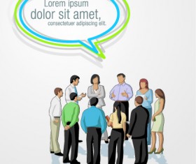 People wit speech bubbles design elements 05