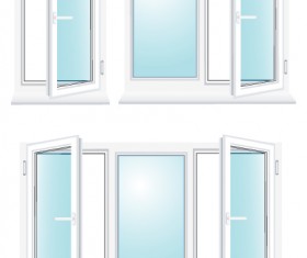 Various Plastic windows vector set 03