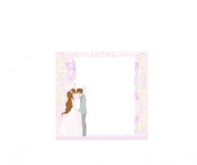 Romantic Postcard wedding vector art 01